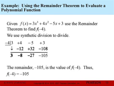 remainder theorem to evaluate a polynomial